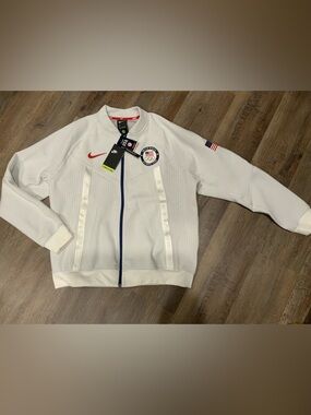 Nike USA 2020 Tokyo Olympics Media Day Full-Zip Jacket CK4567-100 Men Size L